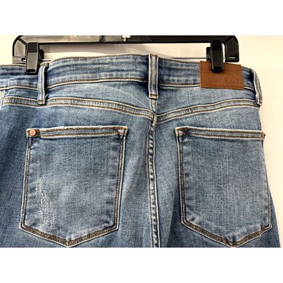 Judy Blue Bootcut Jeans Women's 13/31 Blue Denim 5-Pockets Distressed Zip Fly - Picture 7 of 7